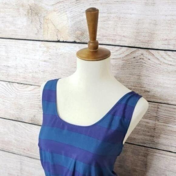Ann Taylor‎ LOFT Women's Blue Striped Sleeveless Dress Size Small - Picture 3 of 3